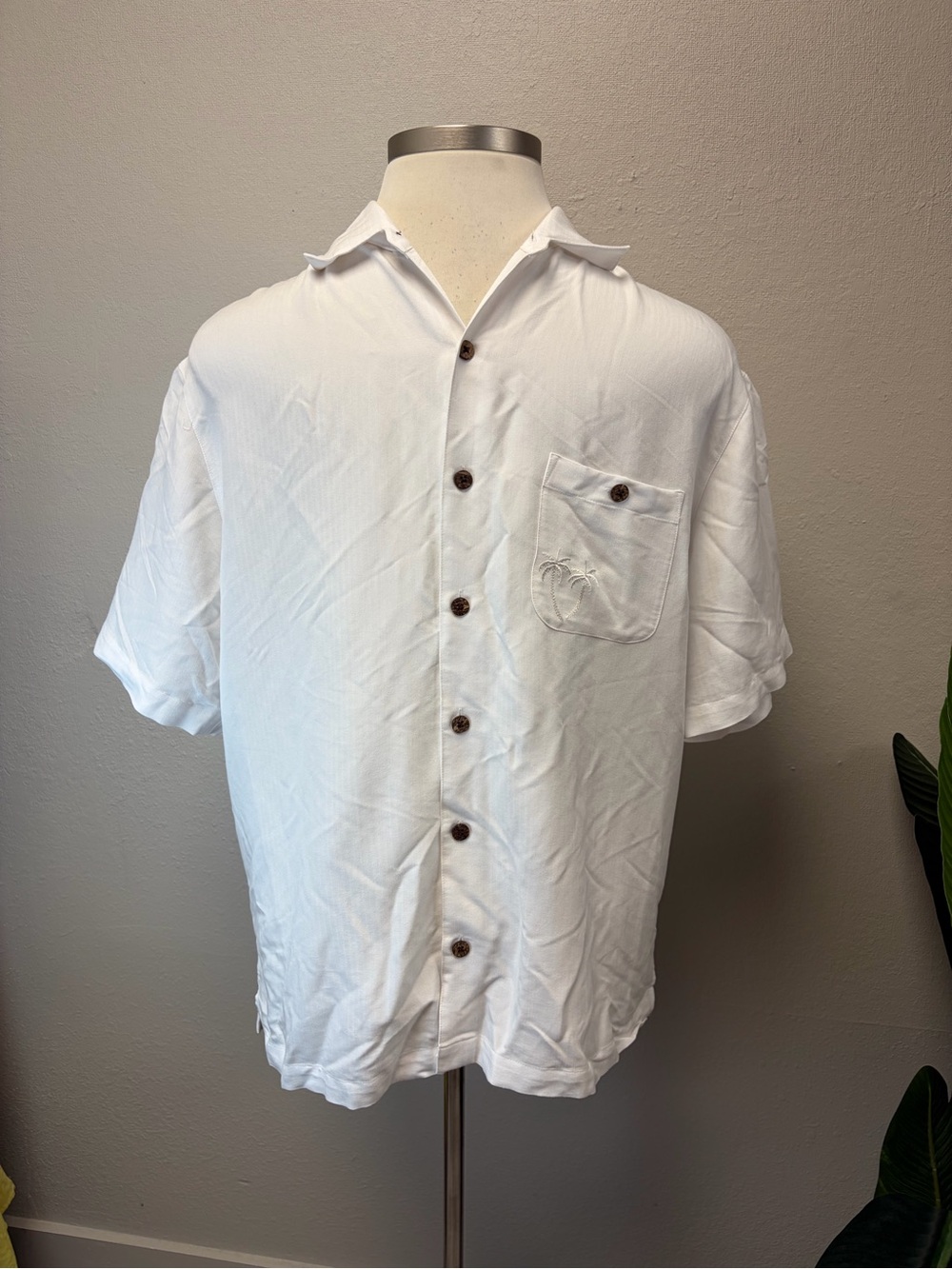 Caribbean White Short-Sleeve Button-Down Camp Shirt